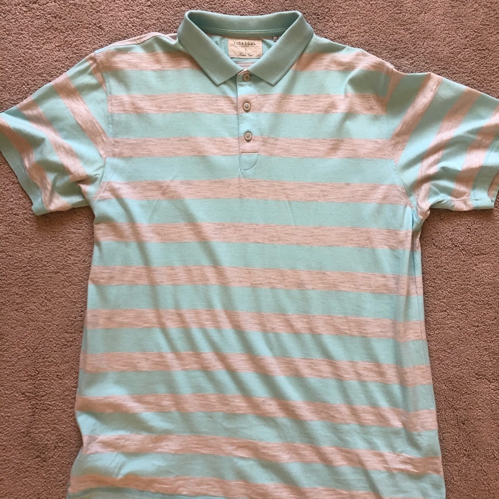 Linksoul Men’s Striped Polo Size L